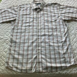 Wrangler Short Sleeve Shirt Size XL Pearl Button Down